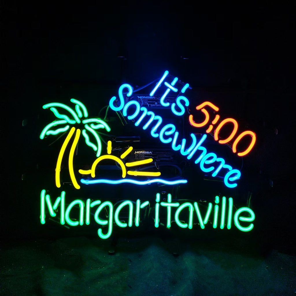 It's 5 o'clock Somewhere Margaritaville Neon Signs - MA059-  DRIVEN - 2