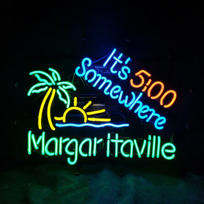 It's 5 o'clock Somewhere Margaritaville Neon Signs - MA059-  DRIVEN - 2