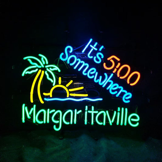 It's 5 o'clock Somewhere Margaritaville Neon Signs - MA059-  DRIVEN - 2