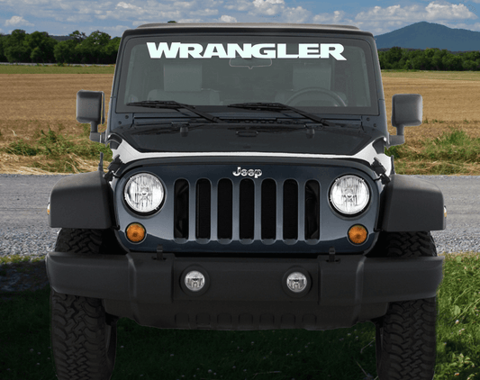 Jeep Wrangler Windshield Decal – OEM Style 3” x 37” – Fits CJ, YJ, TJ, JK, JL - QJ-CWD-J230-MPK-1-QJ-CWD-J230-MPK-2-QJ-CWD-J230-MPK-3-QJ-CWD-J230-MPK-4-QJ-CWD-J230-MPK-5-  DRIVEN - 1
