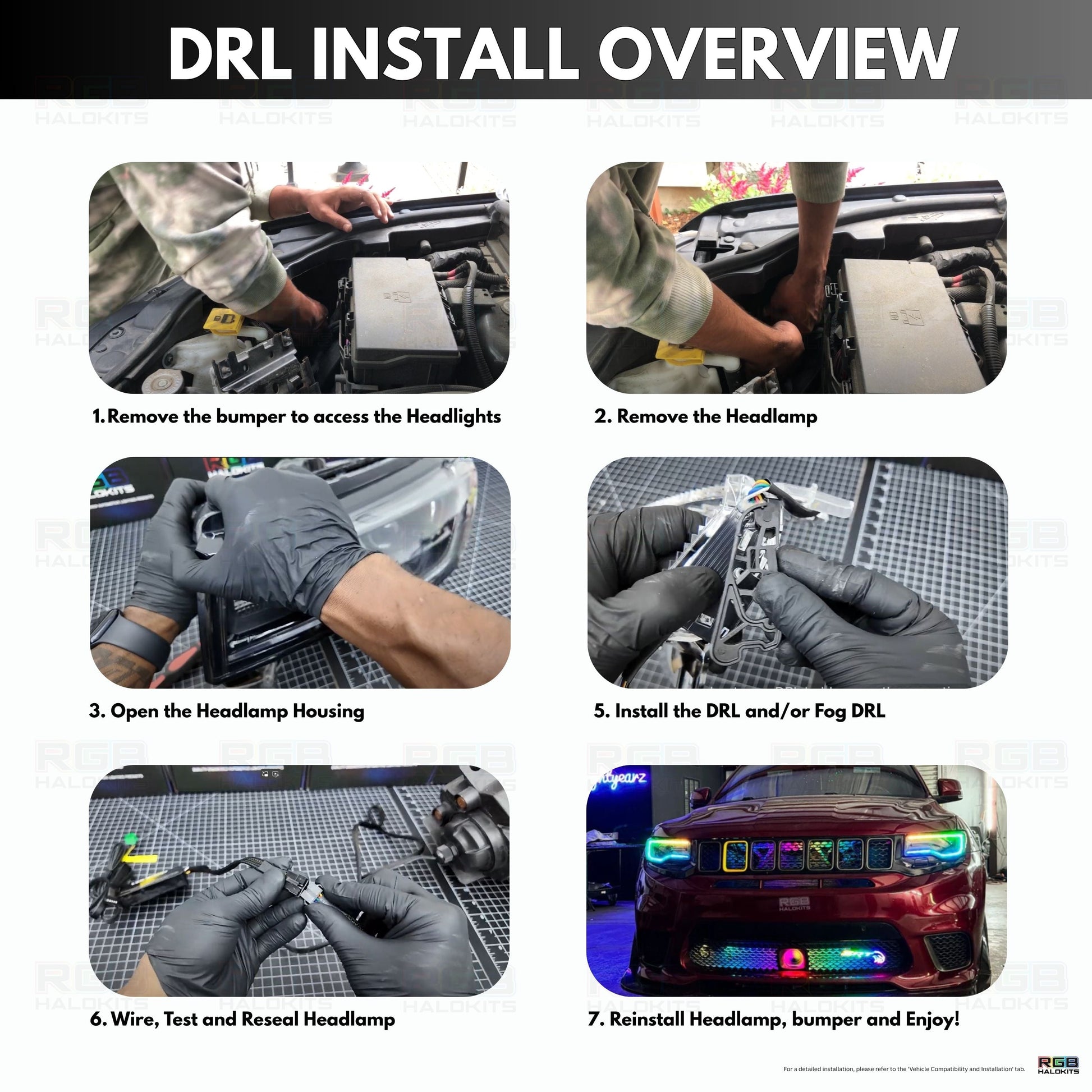 Jeep Grand Cherokee Multicolor DRL Boards (2014-2021) - F23 | A20 | P2   - BX1-F23 | F22 | A20 | P2   - BX4-F23 | E1 | A20 | A11 | P2   - BX4-F20 | E1 | A12 | P2   - BX4-F20 | A12 | P2   - BX1-  DRIVEN - 25