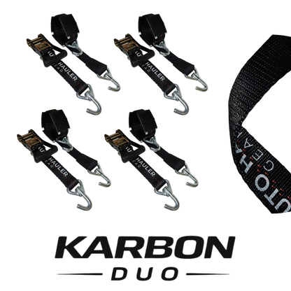 KARBON DUO 4PK 10ft Ratchet Wheel Strap - UJ-KDUO-2X10HDRLPH11-BLK4-  DRIVEN - 3