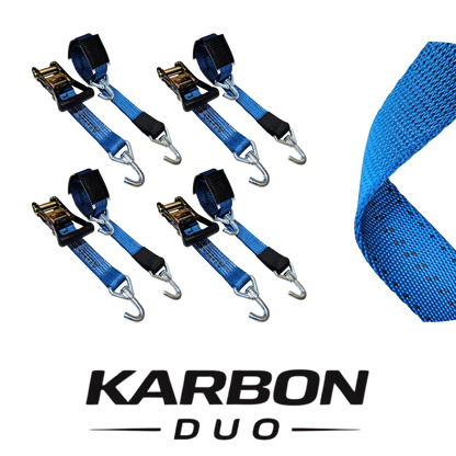 KARBON DUO 4PK 10ft Ratchet Wheel Strap - UJ-KDUO-2X10HDRLPH11-BLU4-  DRIVEN - 1