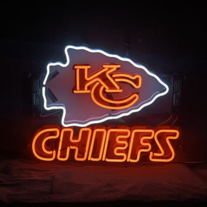 KC Chiefs Logo with Acrylic Logo Neon Sign Light - CN032-  DRIVEN - 2