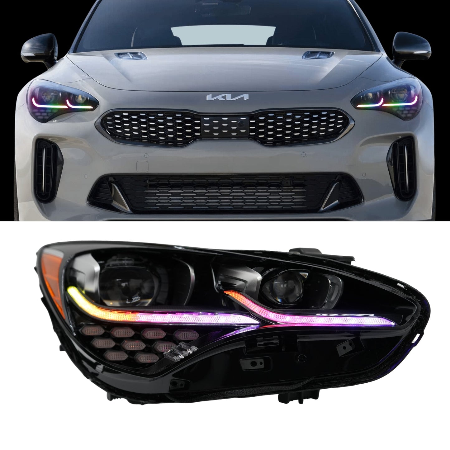 Kia Stinger Multicolor Flow Series DRL Boards (2017-2024) - S2 | A20 | P2   - BX3-G14x2 | A19 | P2   - BX1-S2 | A20 | P2   - BX3-  DRIVEN - 1