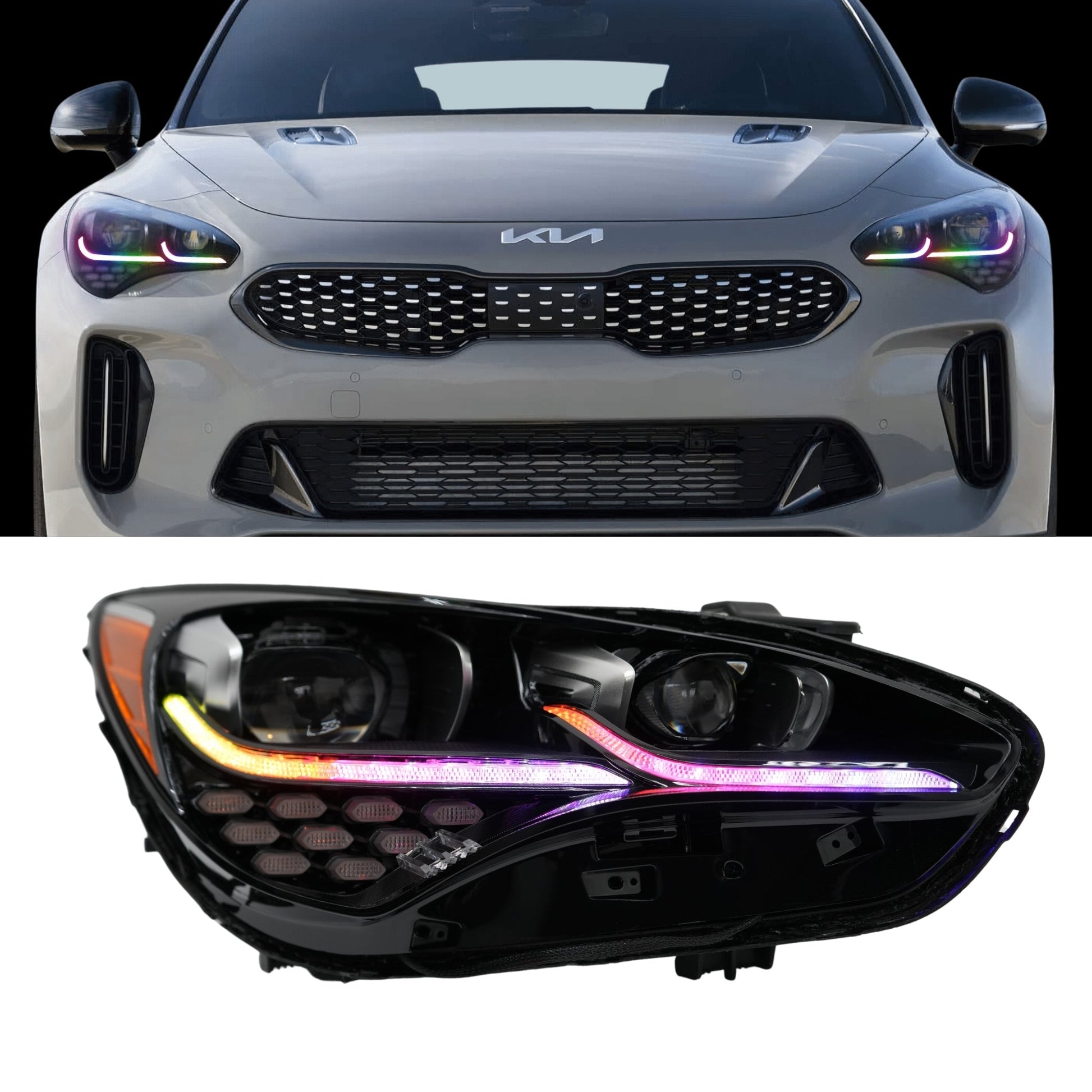 Kia Stinger Multicolor Flow Series DRL Boards (2017-2024) - S2 | A20 | P2   - BX3-G14x2 | A19 | P2   - BX1-S2 | A20 | P2   - BX3-  DRIVEN - 1