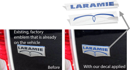 Laramie Tailgate Emblem Overlay Decals   - 2009-2018 Ram Laramie - sku-42728824209595-sku-42728824242363-sku-42728824275131-sku-42728824307899-sku-42728824340667-  DRIVEN - 3