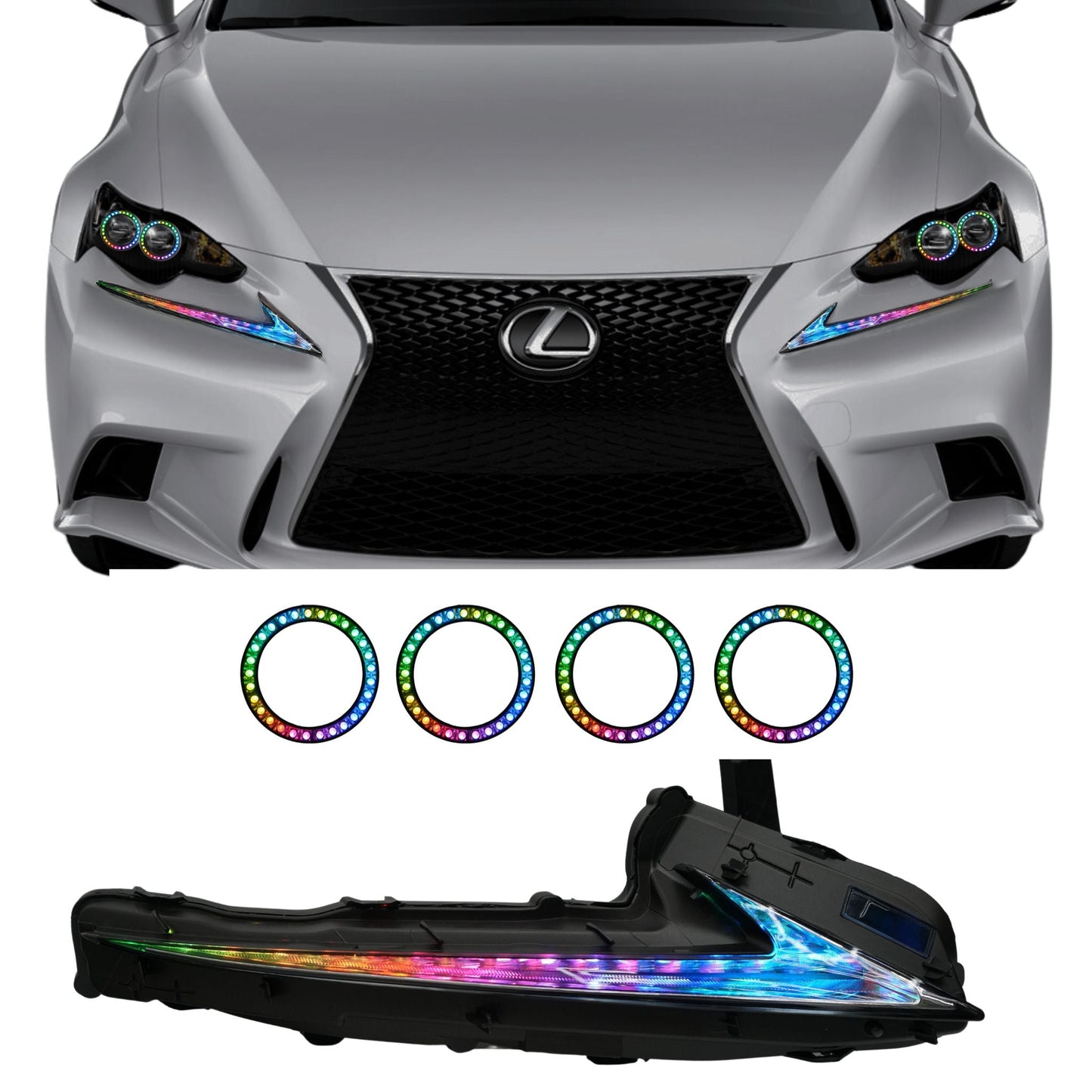 Lexus IS Multicolor Flow Series DRL Boards (2014-2020) - S4 | A20 | P2   - BX12-S4 | B10 | A20 | P2   - BX12-S4 | B12x2 | A20 | P2   - BX12-S4 | B10 | B12x2| A20 | P2   - BX12-  DRIVEN - 10