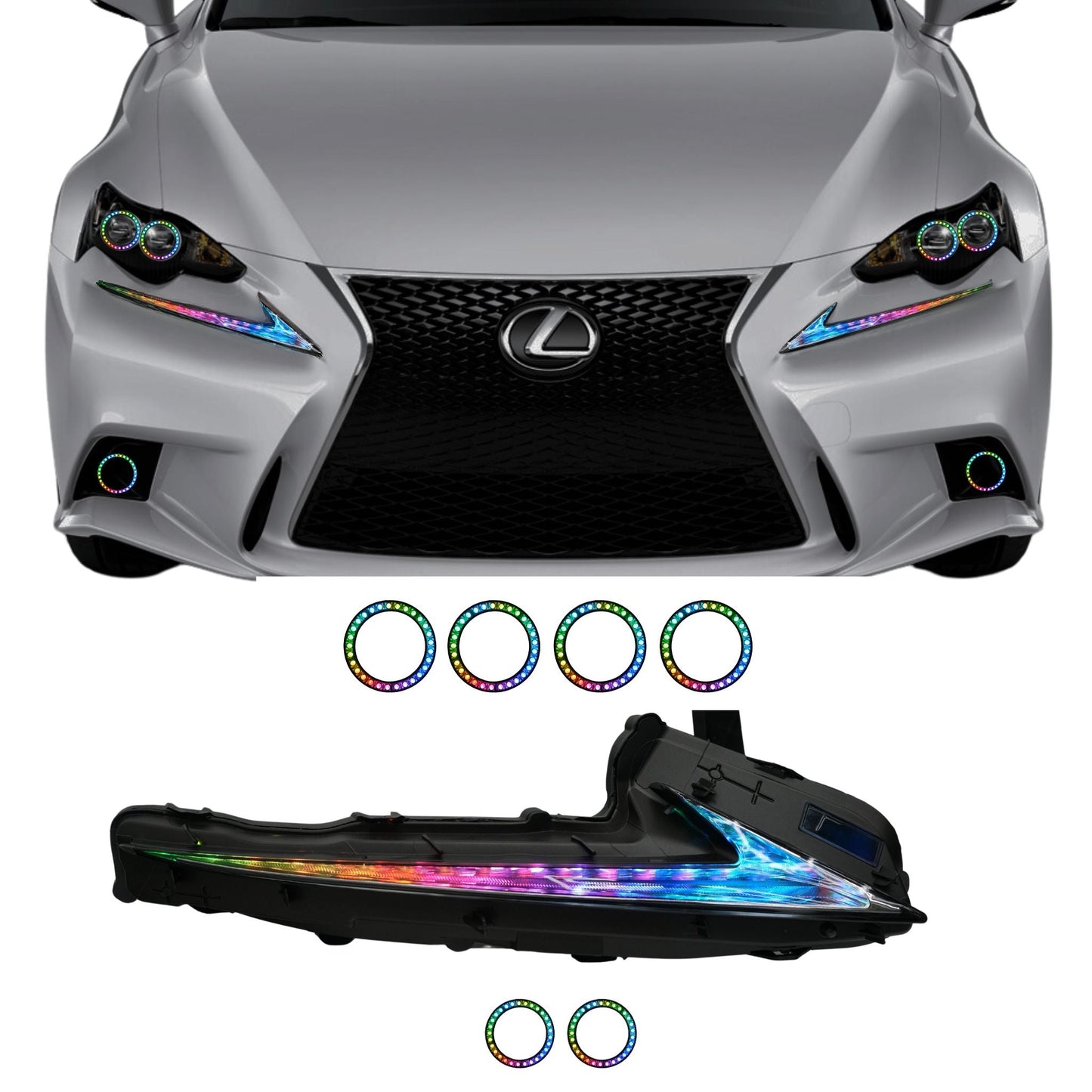 Lexus IS Multicolor Flow Series DRL Boards (2014-2020) - S4 | A20 | P2   - BX12-S4 | B10 | A20 | P2   - BX12-S4 | B12x2 | A20 | P2   - BX12-S4 | B10 | B12x2| A20 | P2   - BX12-  DRIVEN - 11