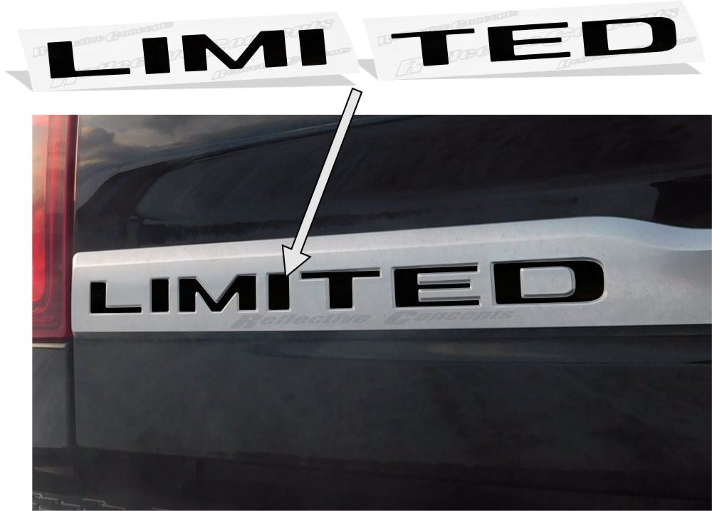 LIMITED 4x4 Tailgate Emblem Inlay Decal   - 2015-2018 Ram Limited - sku-44675580100795-sku-44675580133563-sku-44675580166331-sku-44675580231867-sku-44675580264635-  DRIVEN - 3