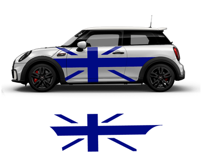 Mini Cooper Flag Side Graphics - sku-50951645692036-sku-50951645724804-sku-50951645757572-sku-50951645790340-sku-50951645823108-  DRIVEN - 2