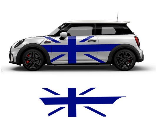 Mini Cooper Flag Side Graphics - sku-50951645692036-sku-50951645724804-sku-50951645757572-sku-50951645790340-sku-50951645823108-  DRIVEN - 2