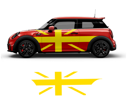 Mini Cooper Flag Side Graphics - sku-50951645692036-sku-50951645724804-sku-50951645757572-sku-50951645790340-sku-50951645823108-  DRIVEN - 3