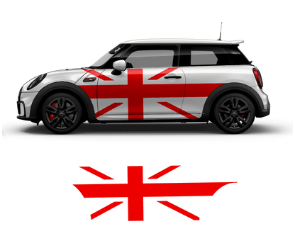 Mini Cooper Flag Side Graphics - sku-50951645692036-sku-50951645724804-sku-50951645757572-sku-50951645790340-sku-50951645823108-  DRIVEN - 1