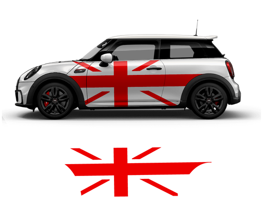Mini Cooper Flag Side Graphics - sku-50951645692036-sku-50951645724804-sku-50951645757572-sku-50951645790340-sku-50951645823108-  DRIVEN - 1