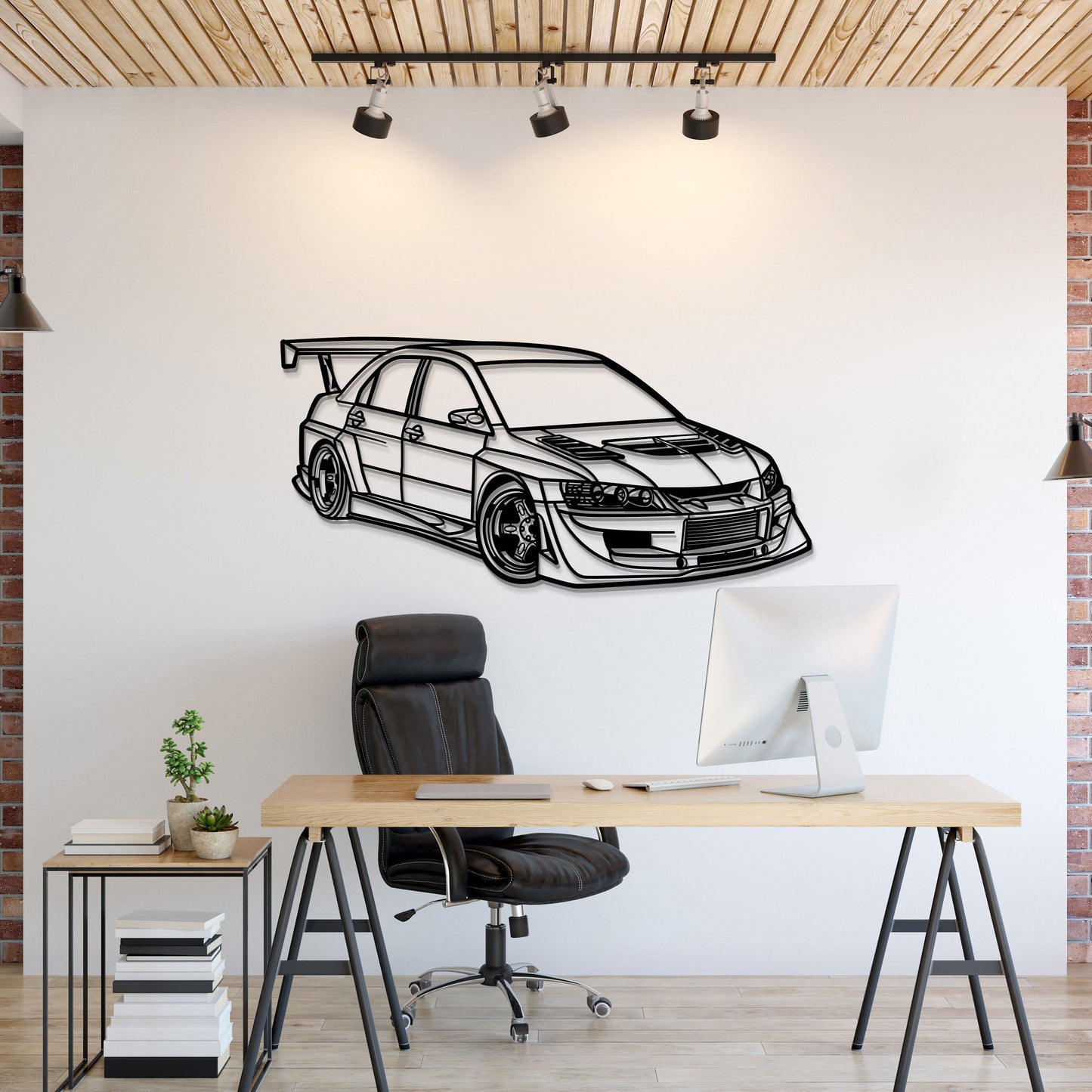 Lancer EVO IX Custom Perspective Metal Car Wall Art - MT1177 - MT1177B69L-MT1177B80L-MT1177B99L-MT1177B115L-MT1177B140L-  DRIVEN - 1