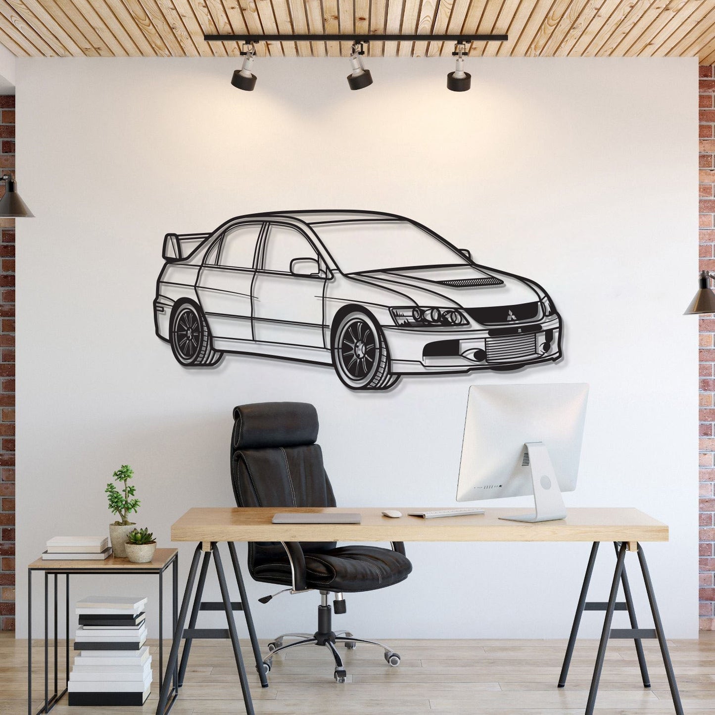 Lancer Evo IX Perspective Metal Car Wall Art - MT1131 - MT1131B69L-MT1131B80L-MT1131B99L-MT1131B115L-MT1131B140L-  DRIVEN - 1