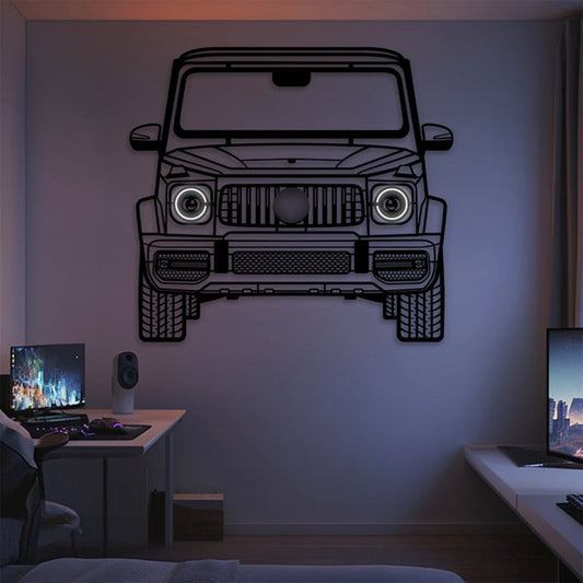 2019 G63 AMG Front View Metal Neon Car Wall Art - MTN0106 - MTN0106W99-MTN0106W115-MTN0106W140-  DRIVEN - 1