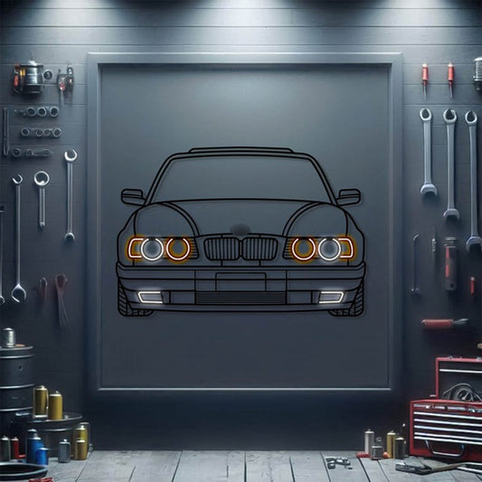 1994 BMW 530i Front View Metal Neon Car Wall Art - MTN0165 - MTN0165W99-MTN0165W115-MTN0165W140-  DRIVEN - 1