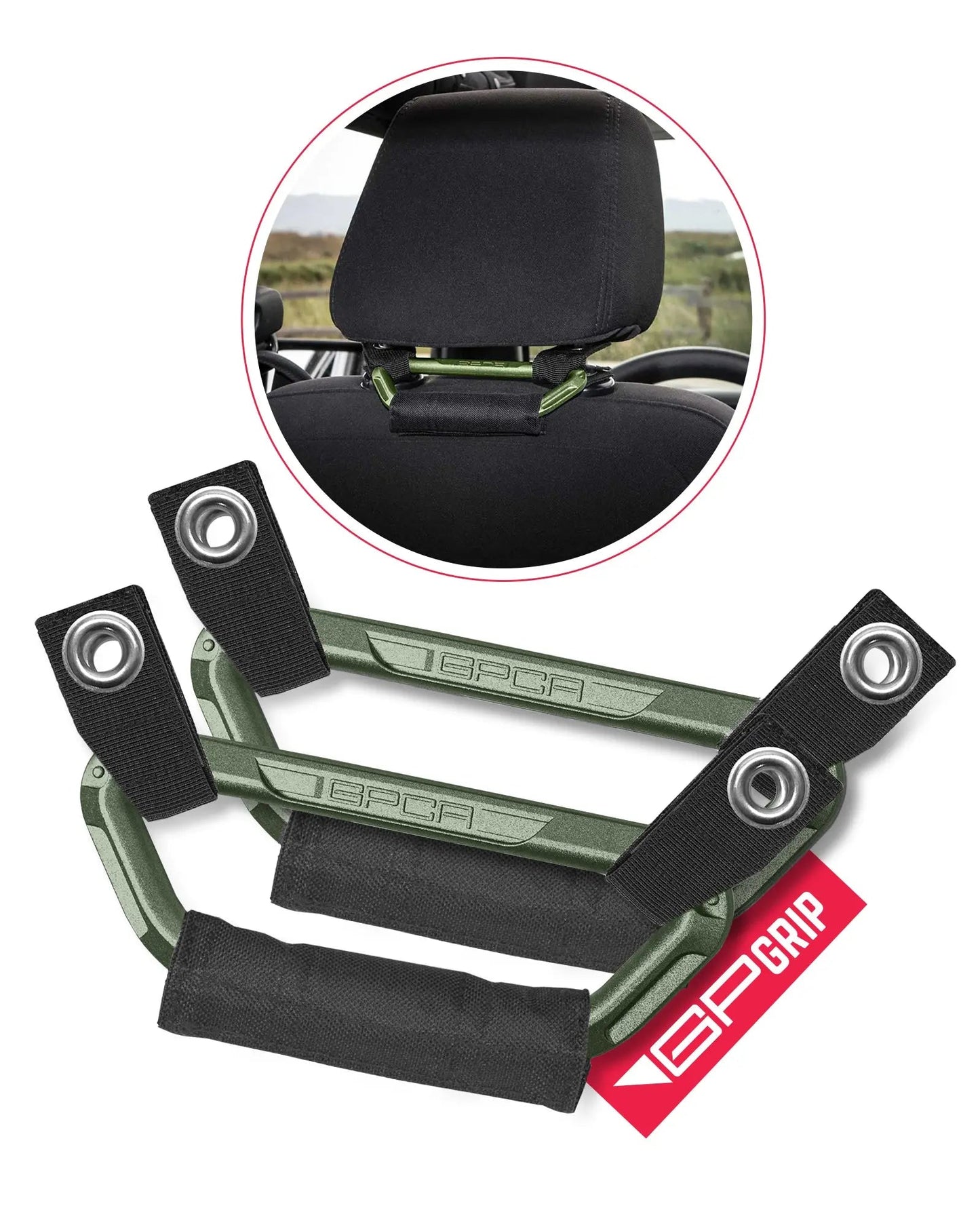 GP Back Grip PRO — Rear Headrest Handles for All Cars & Trucks - BG-P2-RD-BG-P4-RD-BGX-P2-RED-BGX-P4-RED-BG-P2-BLK-  DRIVEN - 23