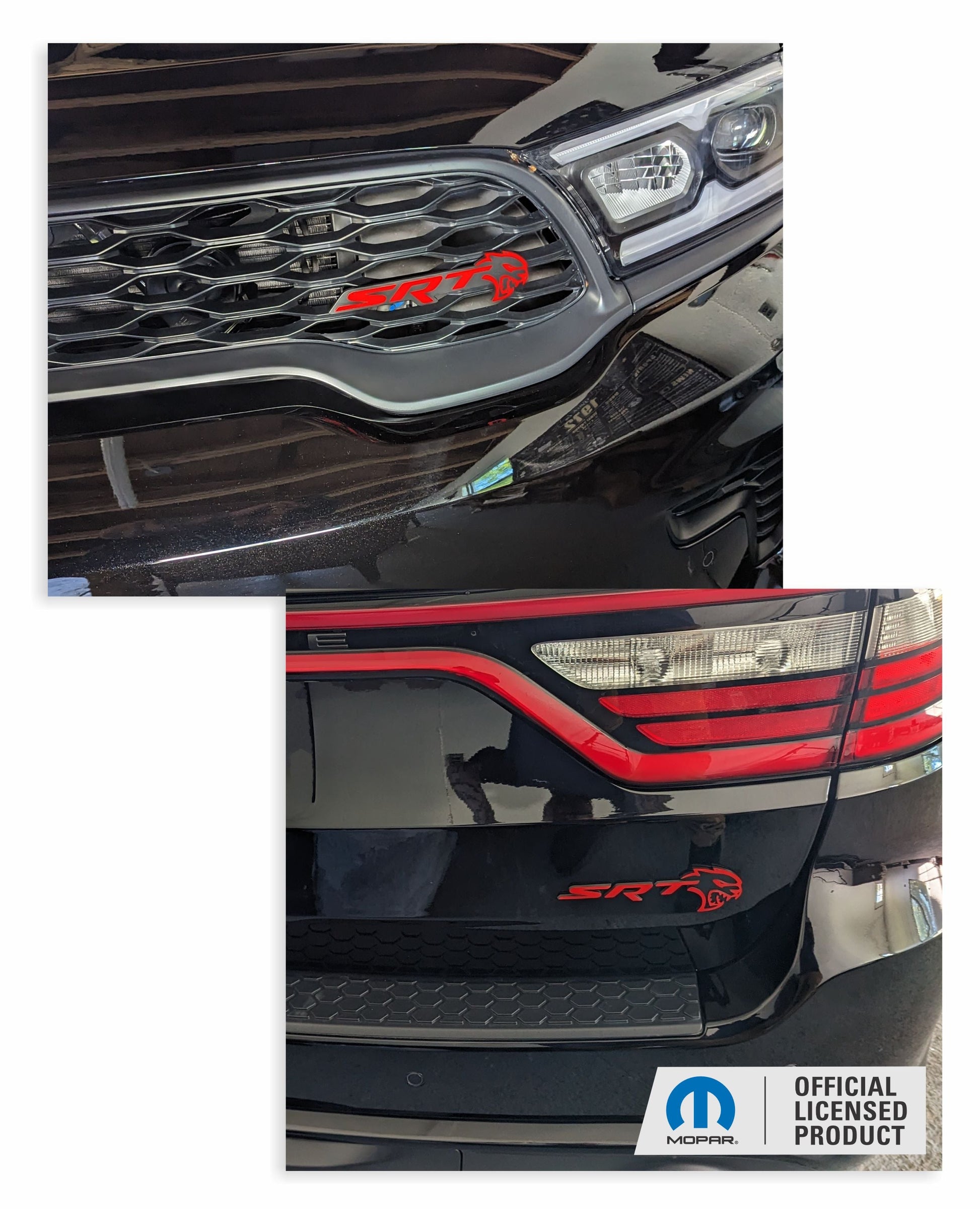 Durango SRT Hellcat Grille and Liftgate Emblem Overlay Decals - sku-43957228044475-Durango:SRThc-B-01-Durango:SRThc-B-35-Durango:SRThc-B-69-Durango:SRThc-B-02-  DRIVEN - 1