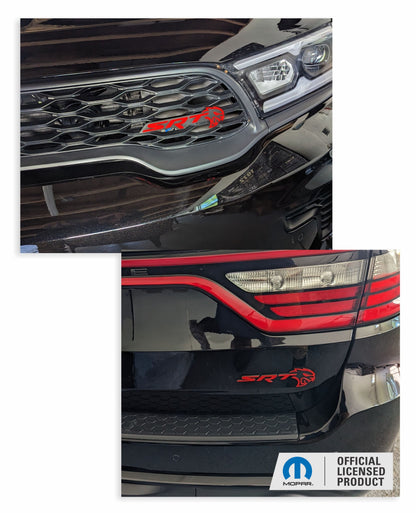 Durango SRT Hellcat Grille and Liftgate Emblem Overlay Decals - sku-43957228044475-Durango:SRThc-B-01-Durango:SRThc-B-35-Durango:SRThc-B-69-Durango:SRThc-B-02-  DRIVEN - 1