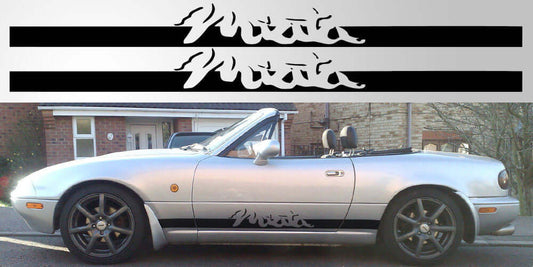 Mazda Miata MX-5 Script Stripe Decal | NA NB NC Premium Vinyl - sku-50952458240132-sku-50952458272900-sku-50952458305668-sku-50952458338436-sku-50952458371204-  DRIVEN - 1