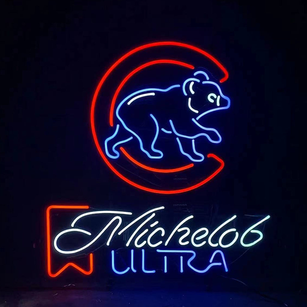 Michelob Ultra Chicago Cubs Neon Light Sign - ME278-  DRIVEN - 2
