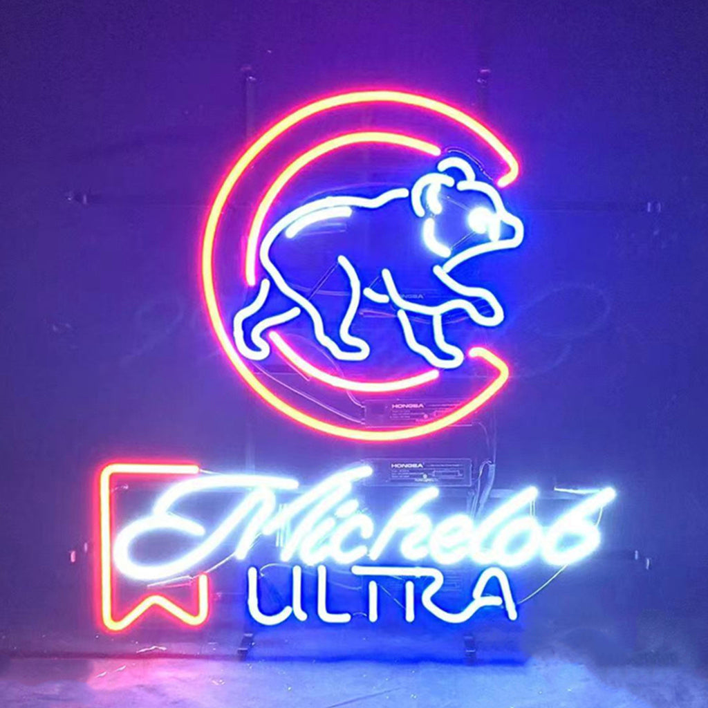 Michelob Ultra Chicago Cubs Neon Light Sign - ME278-  DRIVEN - 1