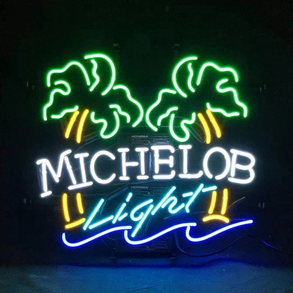 Michelob Light Coconut Palm Tree Neon Light Sign - ME440-  DRIVEN - 1