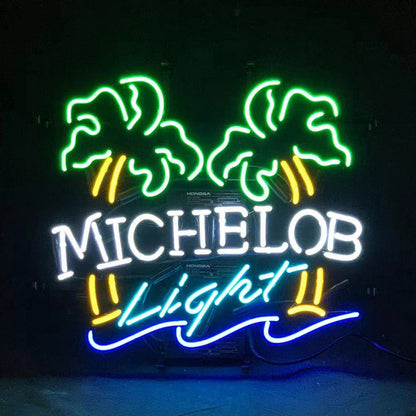 Michelob Light Coconut Palm Tree Neon Light Sign - ME440-  DRIVEN - 1