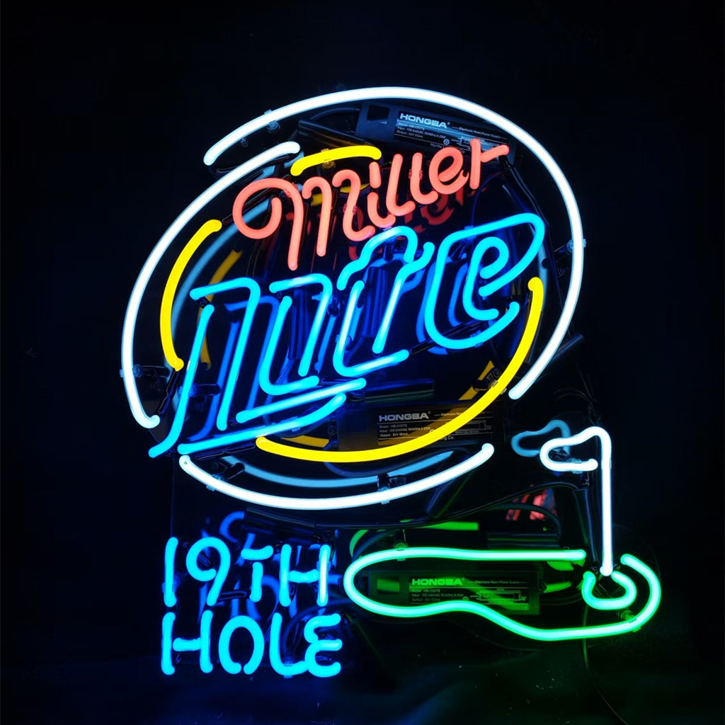 Miller Lite 19th Hole Golf Neon Light Sign - ME329B-  DRIVEN - 2