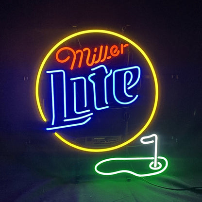 Miller Lite Golf Hole Neon Signs Light - ME800-  DRIVEN - 2