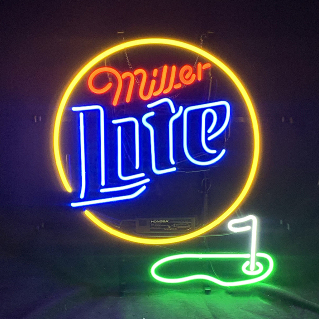 Miller Lite Golf Hole Neon Signs Light - ME800-  DRIVEN - 1