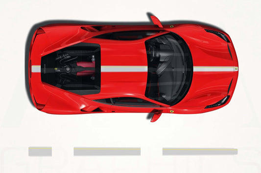 Ferrari 488 GTB Center Stripes Decals - sku-51060839317636-sku-51060839350404-sku-51060839383172-sku-51060839415940-sku-51060839448708-  DRIVEN - 1