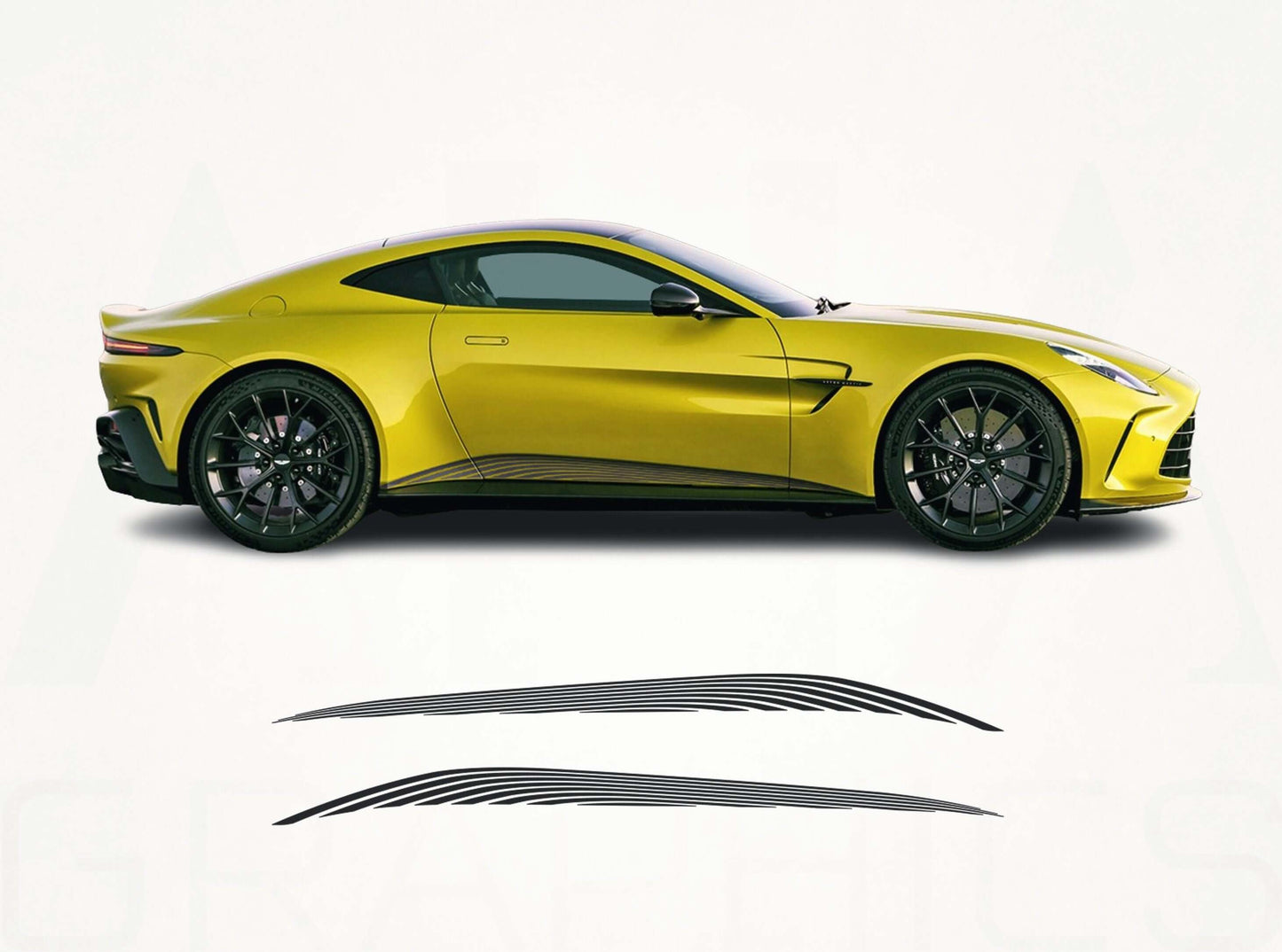 Aston Martin Vantage Side Stripe Decals – Premium Vinyl Graphics Kit - sku-51060815495300-sku-51060815528068-sku-51060815560836-sku-51060815593604-sku-51060815626372-  DRIVEN - 1