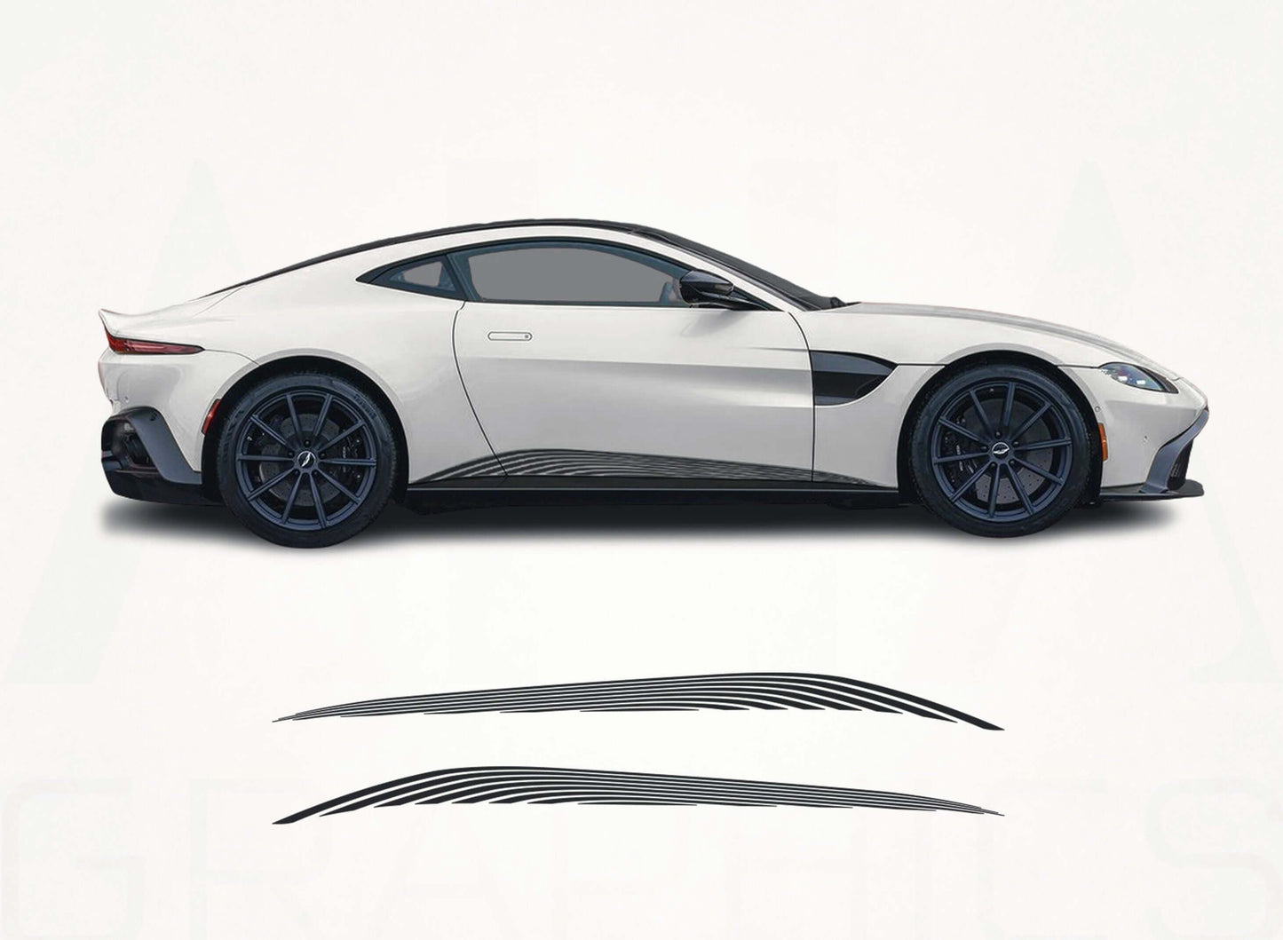 Aston Martin Vantage Side Stripe Decals – Premium Vinyl Graphics Kit - sku-51060813594756-sku-51060813627524-sku-51060813660292-sku-51060813693060-sku-51060813725828-  DRIVEN - 1