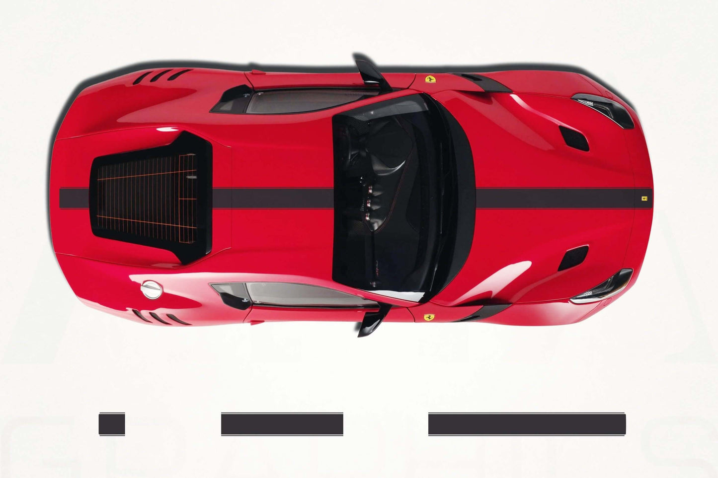 Ferrari F12 Berlinetta Center Stripes Decals - sku-51060837351556-sku-51060837384324-sku-51060837417092-sku-51060837449860-sku-51060837482628-  DRIVEN - 1