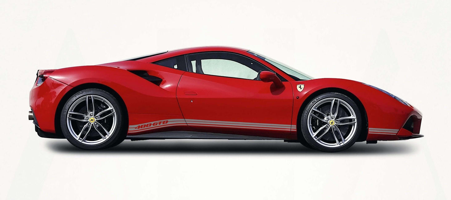 Ferrari 488 GTB Side Stripes Decals - sku-51060841349252-sku-51060841382020-sku-51060841414788-sku-51060841447556-sku-51060841480324-  DRIVEN - 1