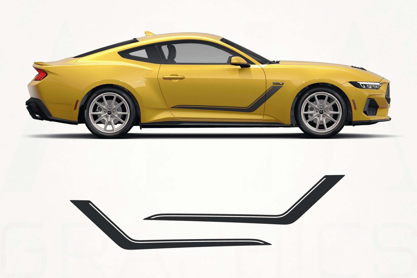 Ford Mustang Side Stripes Decals - sku-51060850589828-sku-51060850622596-sku-51060850655364-sku-51060850688132-sku-51060850720900-  DRIVEN - 1