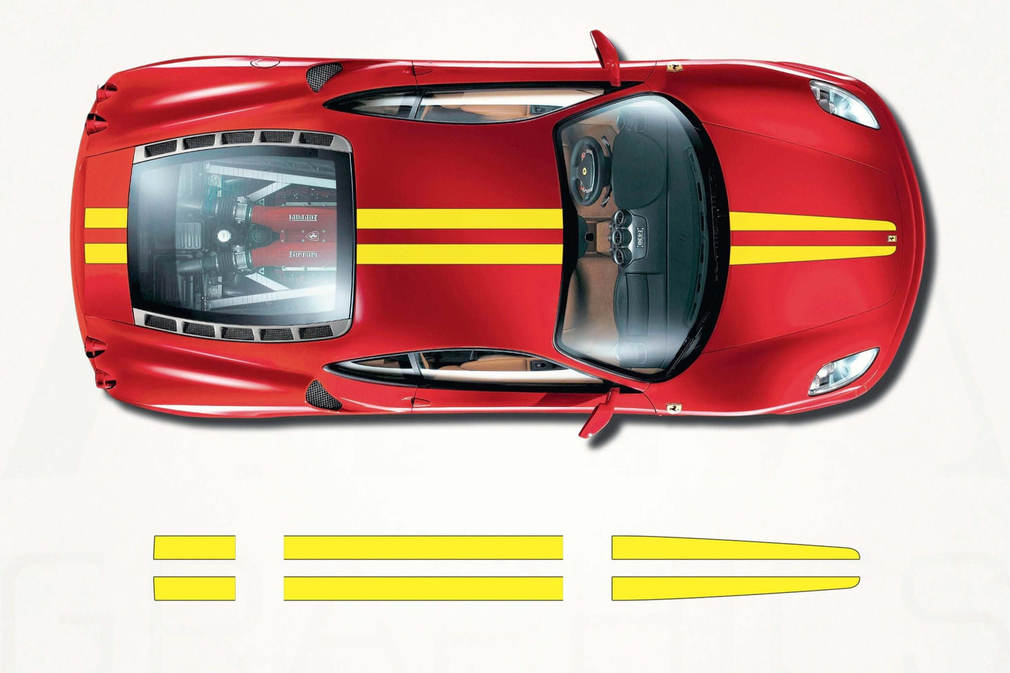 Ferrari F430 Center Stripes Decals - sku-51060833583236-sku-51060833616004-sku-51060833648772-sku-51060833681540-sku-51060833714308-  DRIVEN - 1