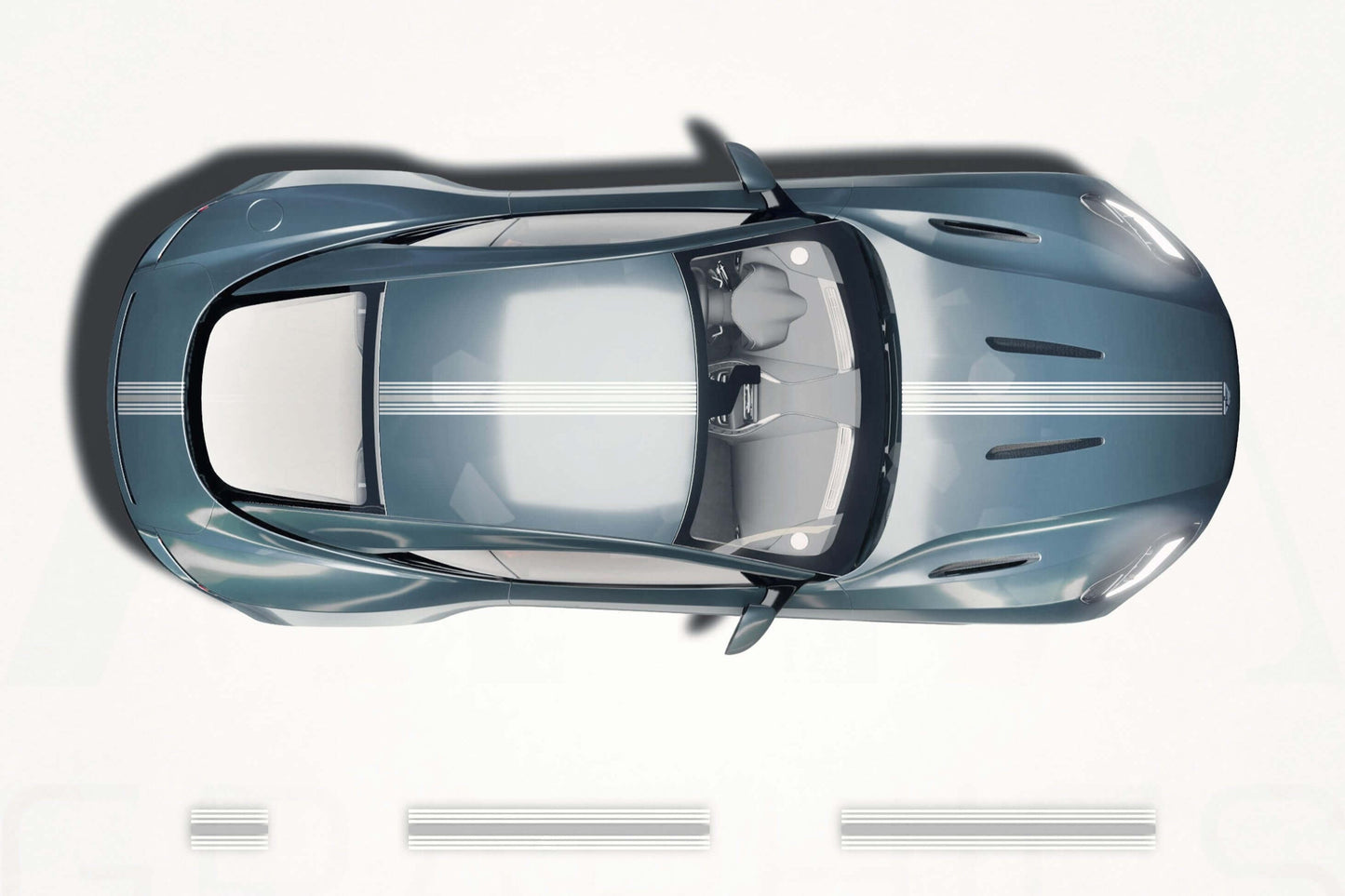 Aston Martin DB11 Center Racing Stripes – Vinyl Decal Kit - sku-51060827750532-sku-51060827783300-sku-51060827816068-sku-51060827848836-sku-51060827881604-  DRIVEN - 1