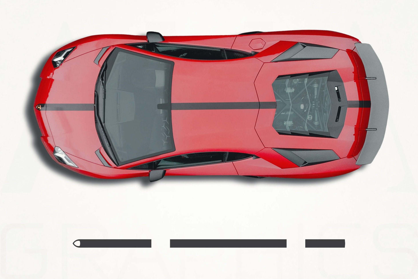 Lamborghini Aventador Center Stripes Decals - sku-51060844560516-sku-51060844593284-sku-51060844626052-sku-51060844658820-sku-51060844691588-  DRIVEN - 1