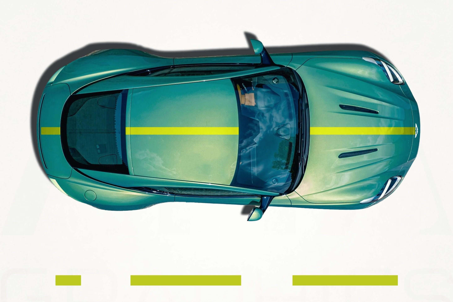 Aston Martin DB12 Center Racing Stripes – Premium Vinyl Decal Kit - sku-51060819624068-sku-51060819656836-sku-51060819689604-sku-51060819722372-sku-51060819755140-  DRIVEN - 1