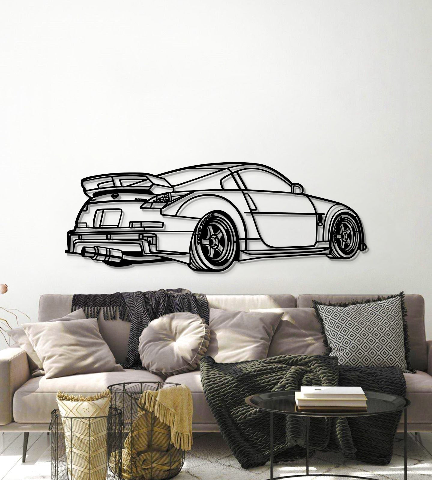 350z  Perspective Metal Car Wall Art - MT1178 - MT1178B69L-MT1178B80L-MT1178B99L-MT1178B115L-MT1178B140L-  DRIVEN - 6