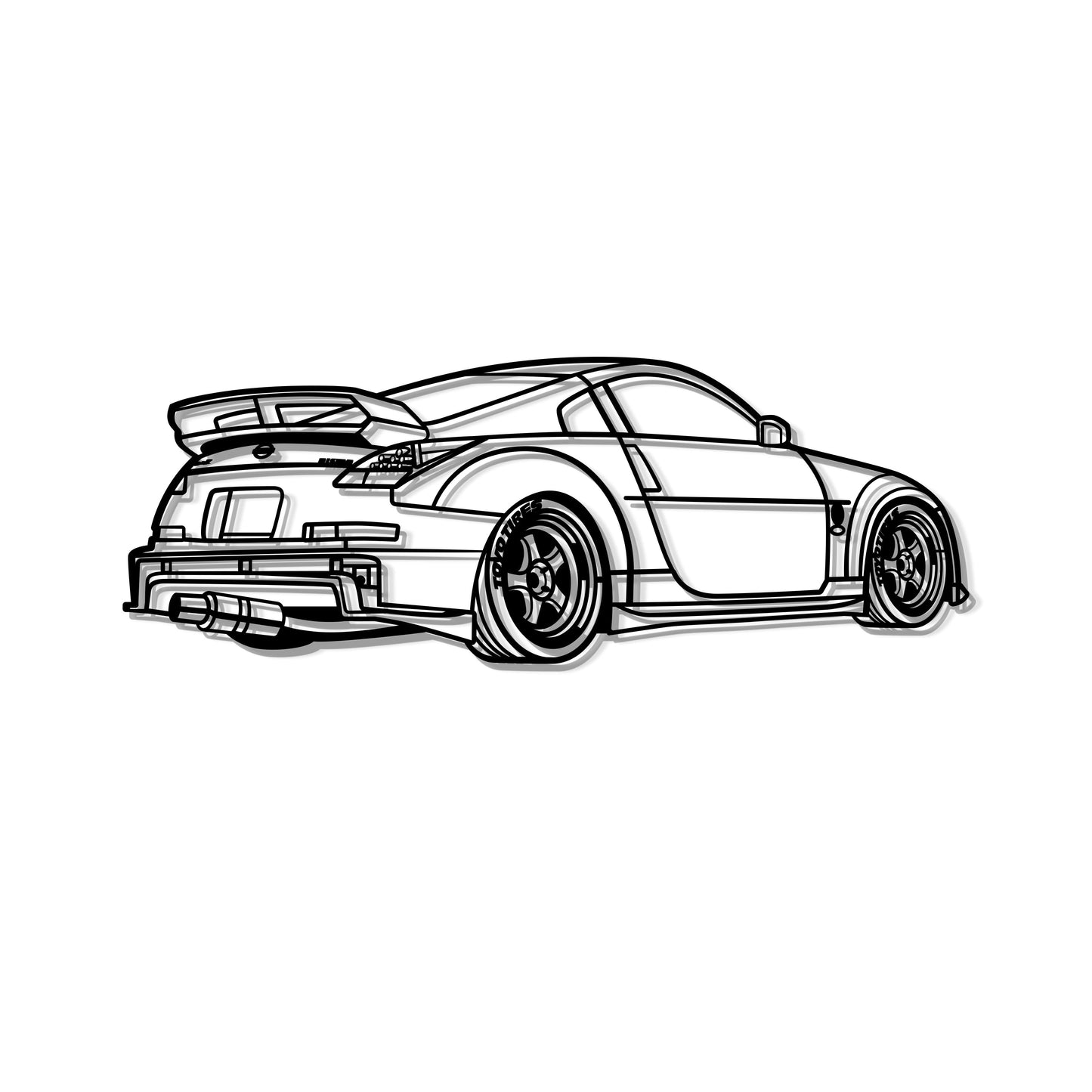 350z  Perspective Metal Car Wall Art - MT1178 - MT1178B69L-MT1178B80L-MT1178B99L-MT1178B115L-MT1178B140L-  DRIVEN - 8