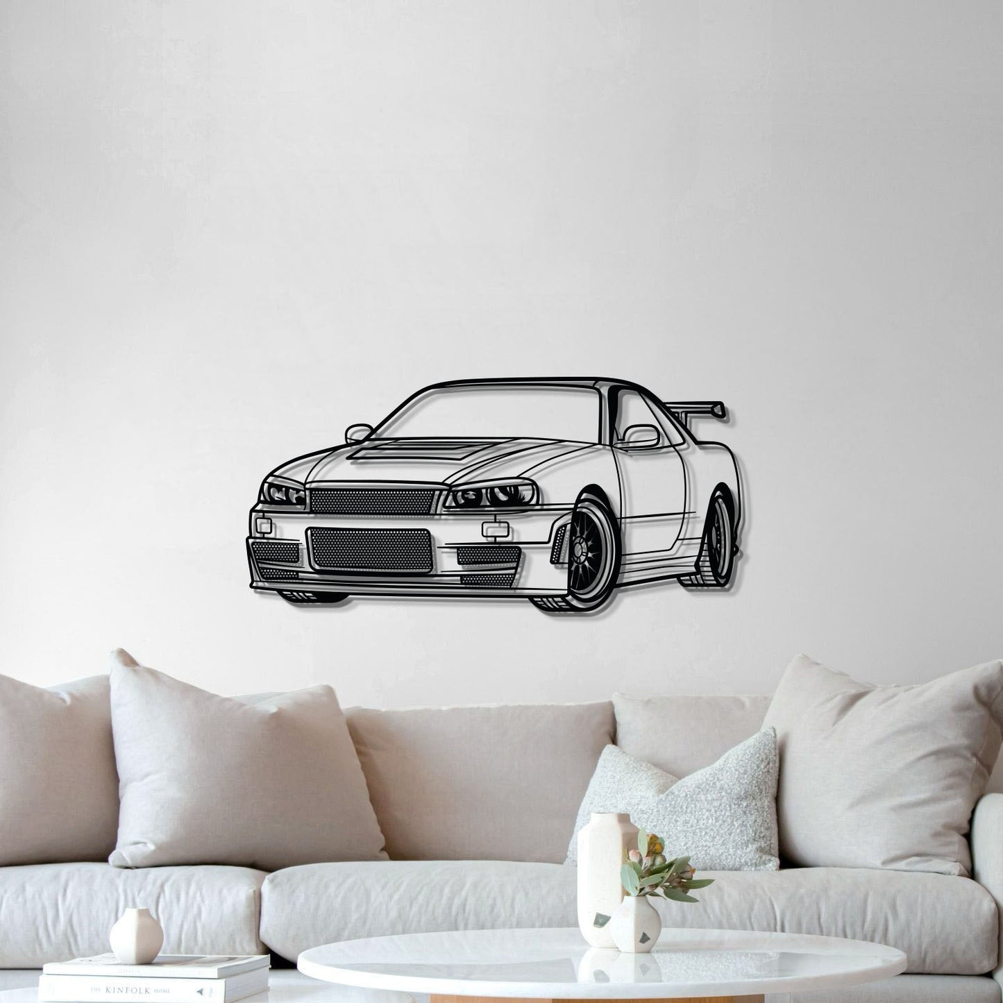 GT-R R34 Perspective Metal Car Wall Art - MT0457 - MT0457B69L-MT0457B80L-MT0457B99L-MT0457B115L-MT0457B140L-  DRIVEN - 5