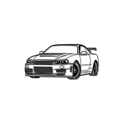 GT-R R34 Perspective Metal Car Wall Art - MT0457 - MT0457B69L-MT0457B80L-MT0457B99L-MT0457B115L-MT0457B140L-  DRIVEN - 8