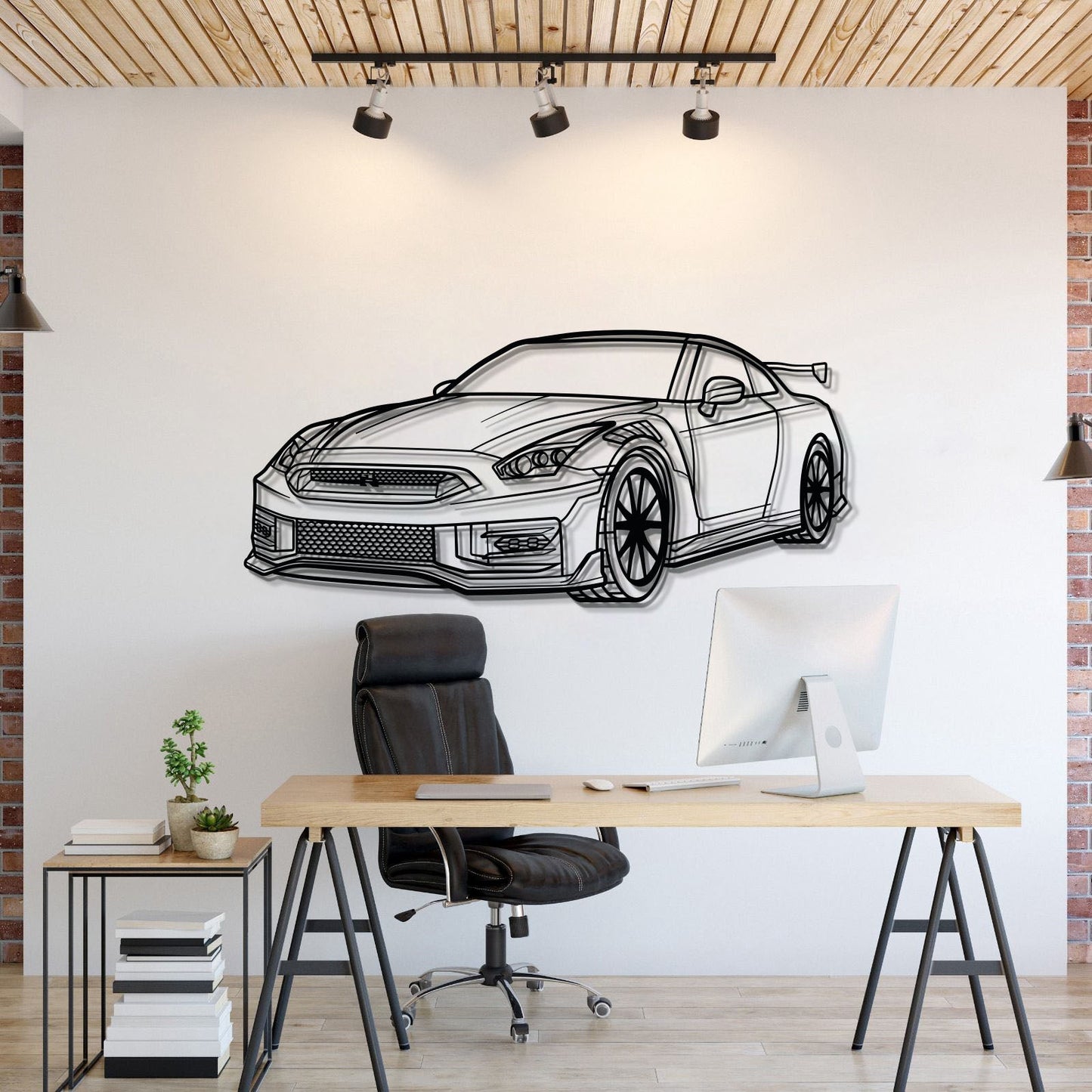 GT-R R35 Perspective Metal Car Wall Art - MT0458 - MT0458B69L-MT0458B80L-MT0458B99L-MT0458B115L-MT0458B140L-  DRIVEN - 1