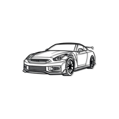 GT-R R35 Perspective Metal Car Wall Art - MT0458 - MT0458B69L-MT0458B80L-MT0458B99L-MT0458B115L-MT0458B140L-  DRIVEN - 8